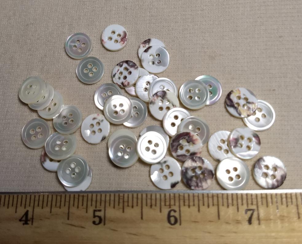 Button #Trochus #4 Hole #Pearl #Rim #Shell #10pc