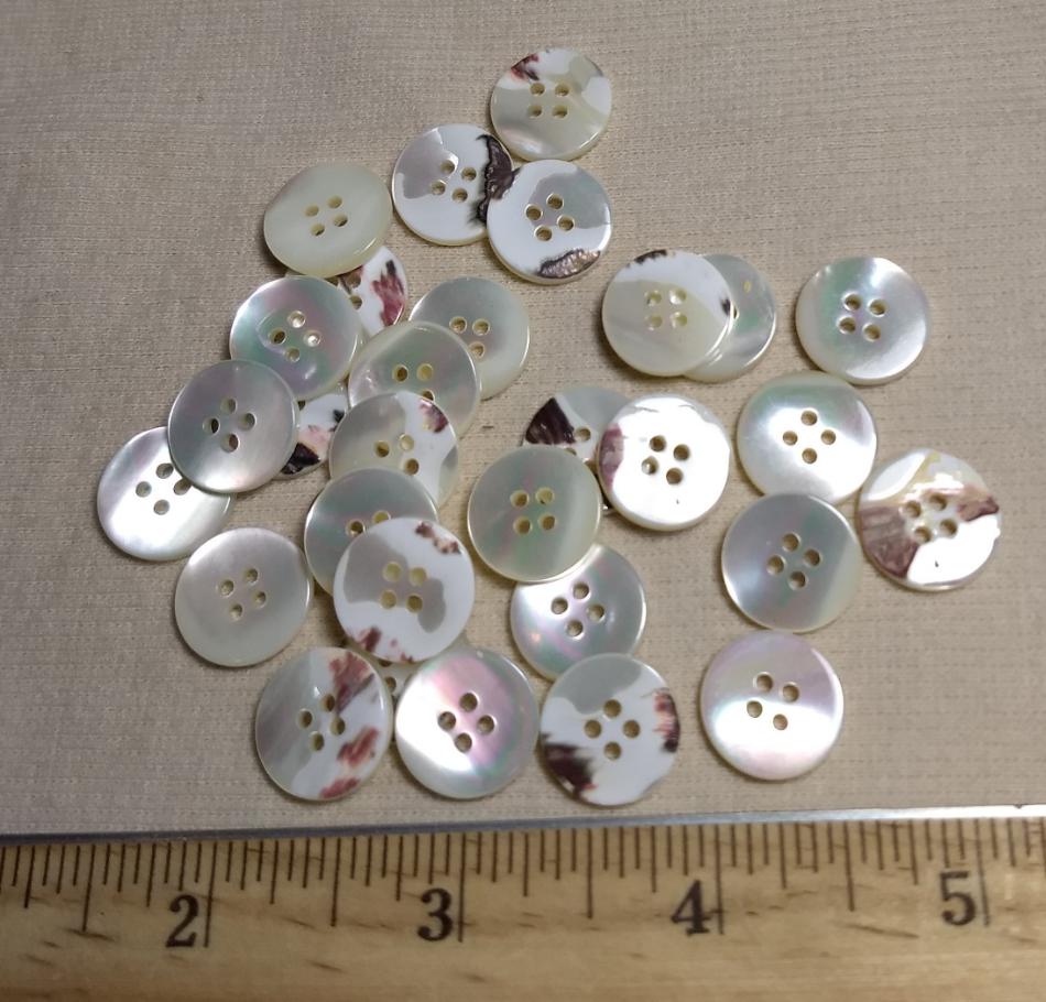 Button #Trochus #4 Hole #Pearl #Rim #Shell #10pc