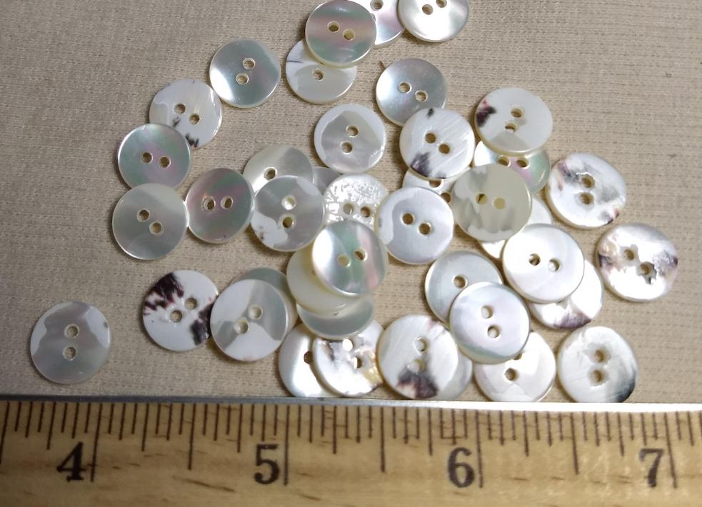 Button #Trochus #2 Hole #Pearl #Rim #Shell #10pc