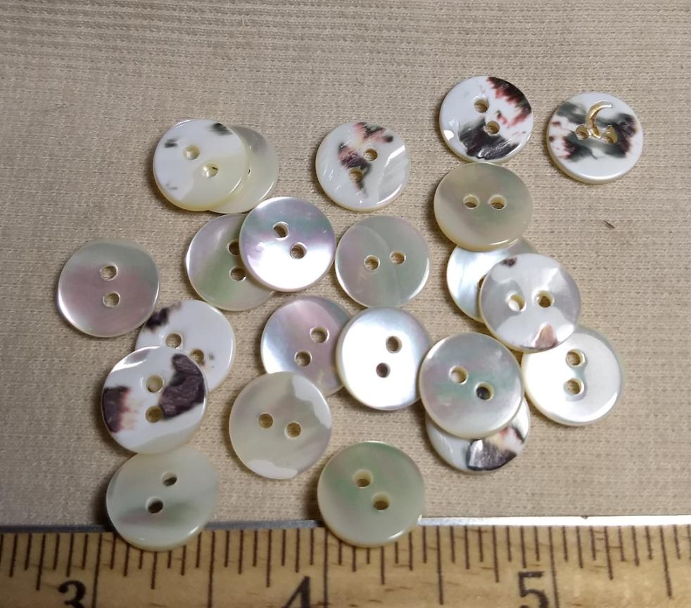 Button #Trochus #2 Hole #Pearl #Rim #Shell #10pc