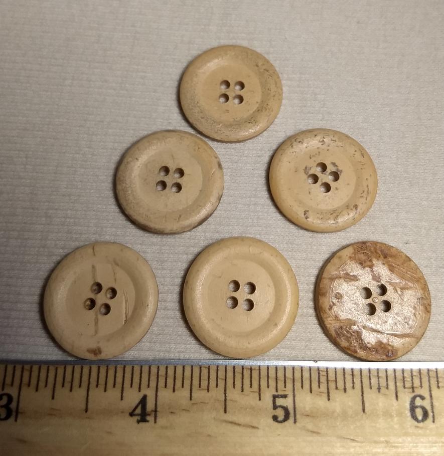 Button #PPC004 #4 Hole #Cream #Coconut #Rim #Wood #10pc