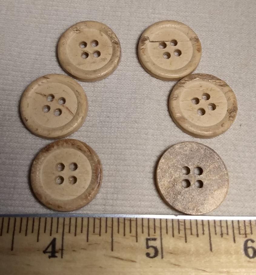 Button #PPC004 #4 Hole #Cream #Coconut #Rim #Wood #10pc