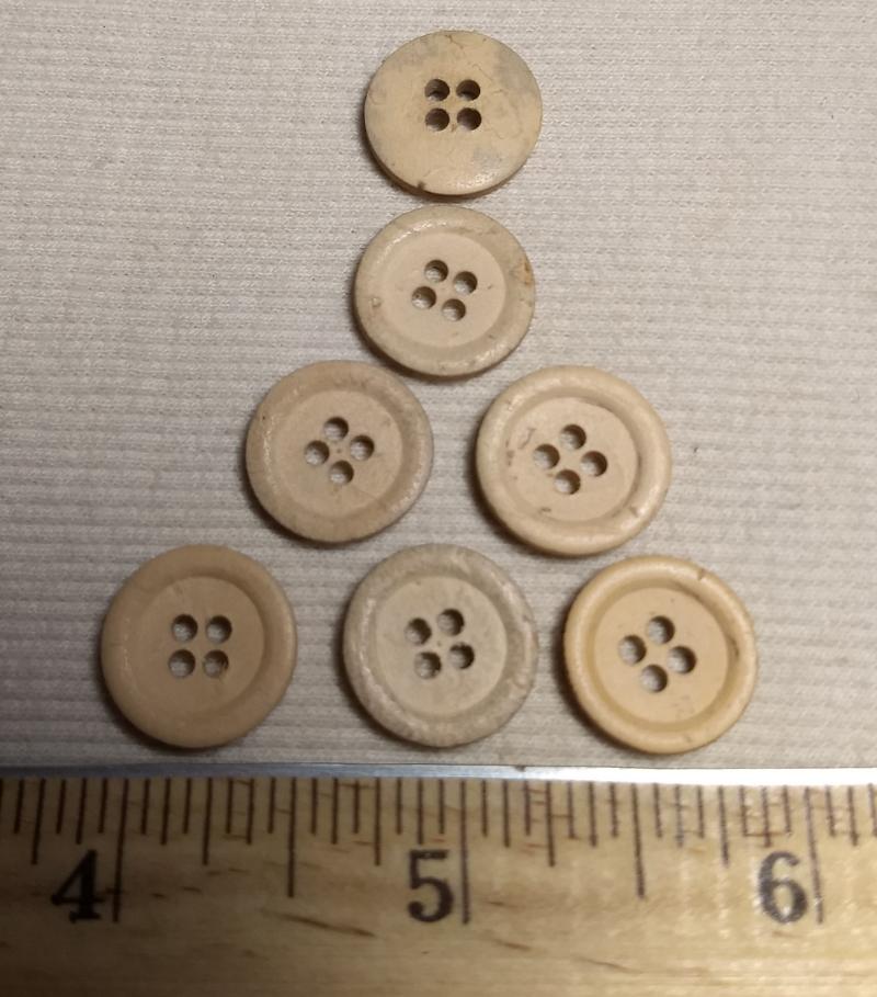 Button #PPC004 #4 Hole #Cream #Coconut #Rim #Wood #10pc