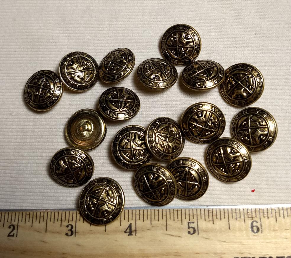 Button #5066 #Shank #Antique-Gold #Metal #Stamping #10pc