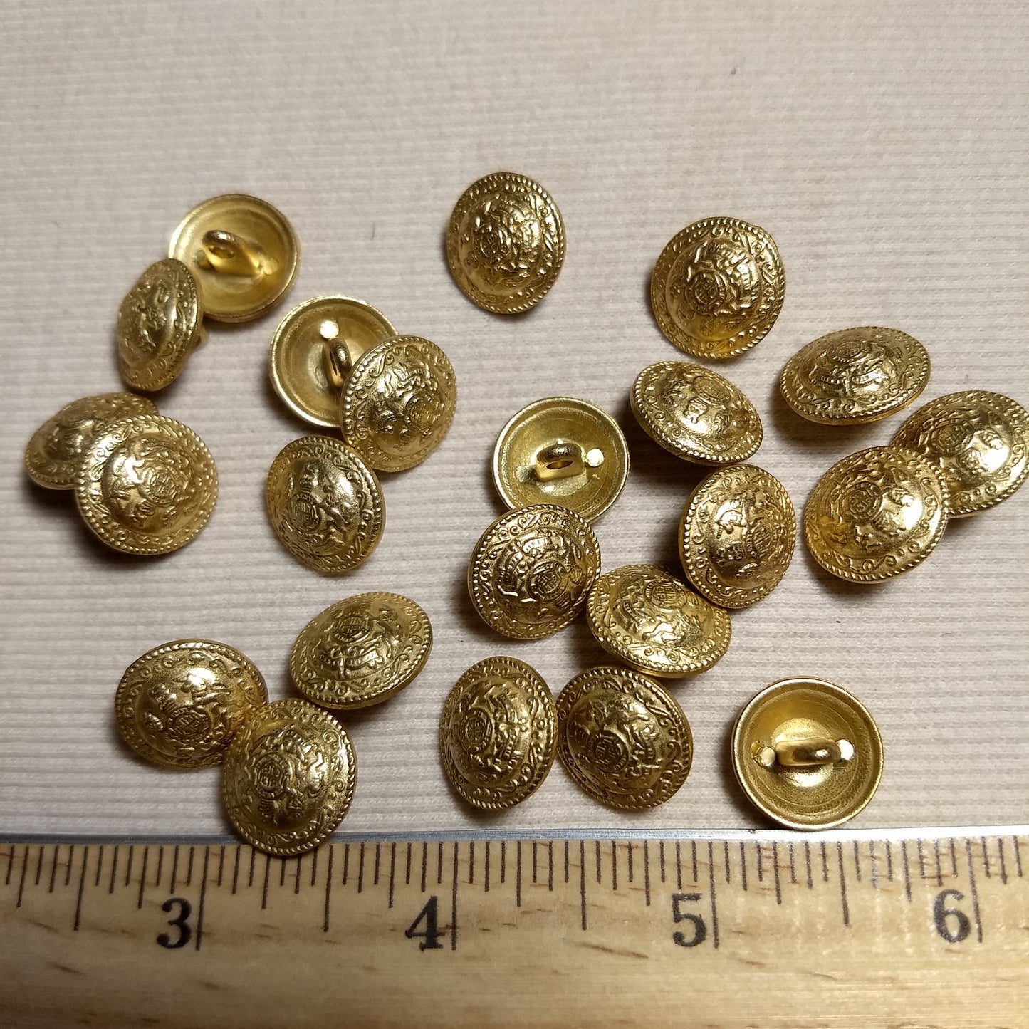 Button #6109 #Shank #Antique-Gold #Crest #Metal #10pc