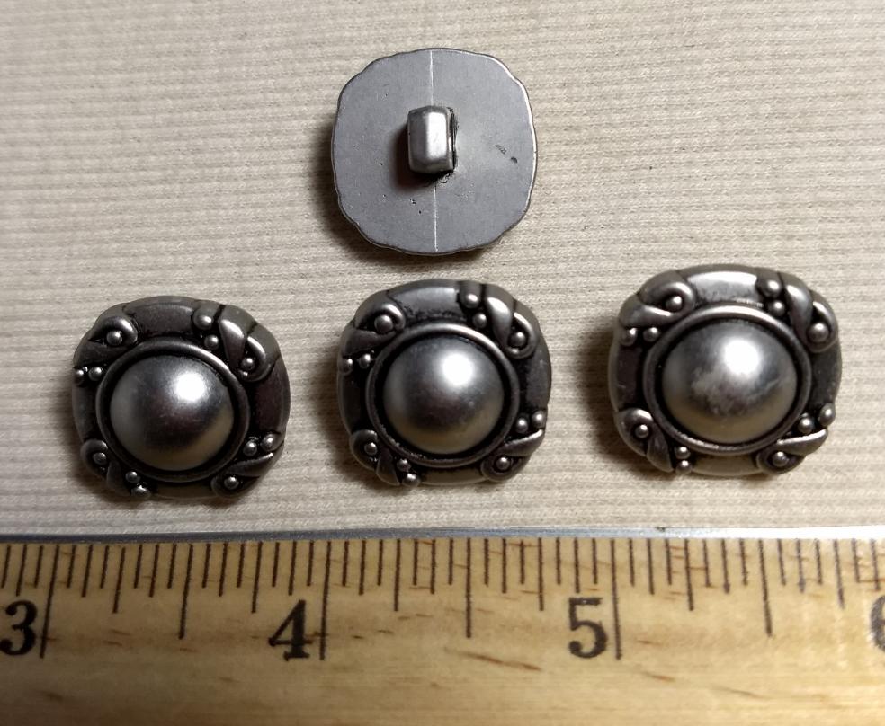 Button #JU818 #Shank #Antique-Silver #Rim #10pc