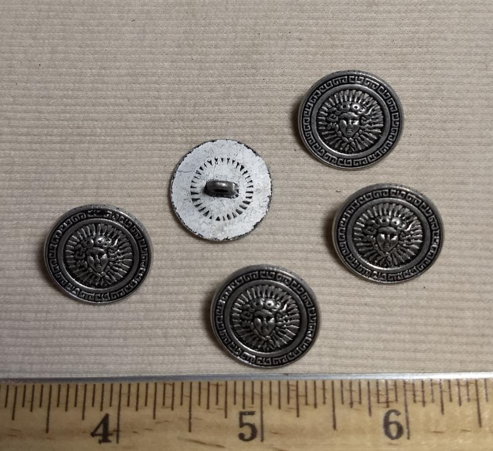 Button #6167 #Shank #Antique-Silver #Metal #10pc