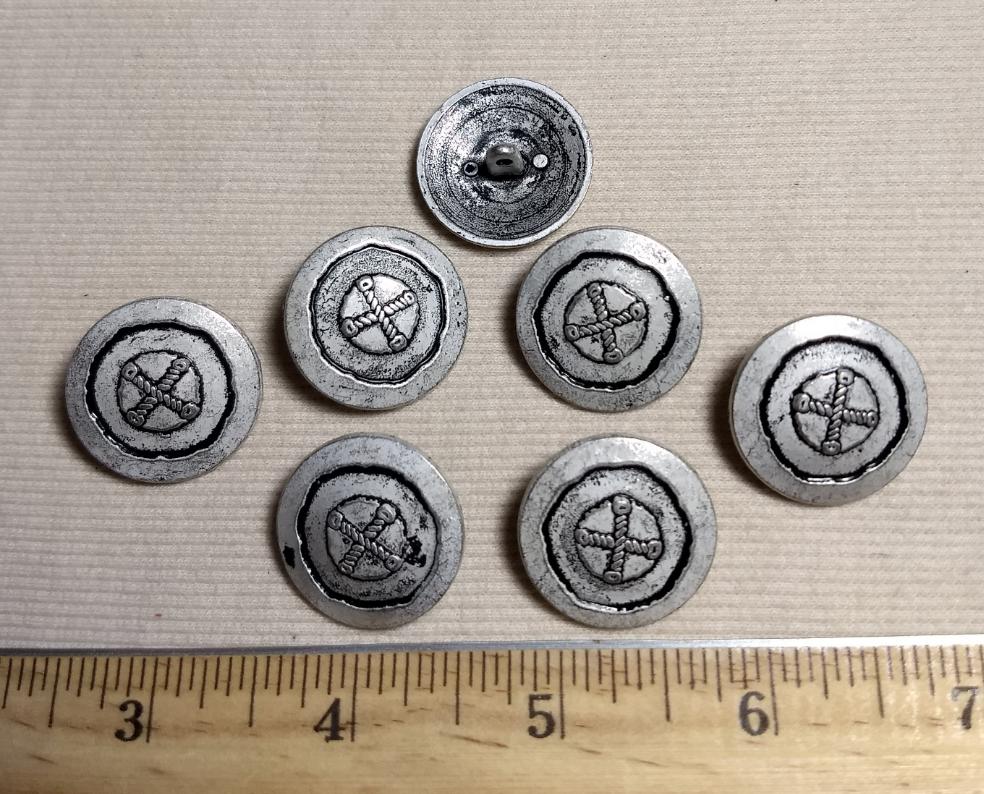 Button #6110 #Shank #Antique-Silver #Metal #10pc