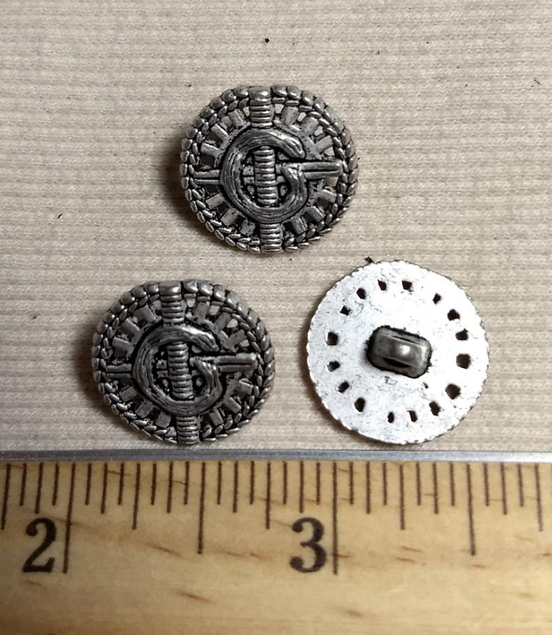 Button #6233 #Shank #Antique-Silver #Rim #Metal #10pc
