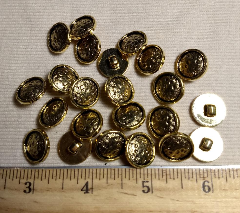 Button #Ep1086 #Shank #Antique-Gold #Rim #Metal #10pc