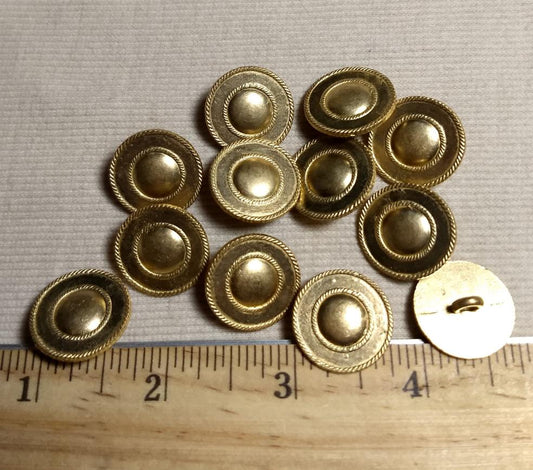 Button #6181 #Shank #Antique-Gold #Rim #Metal #10pc