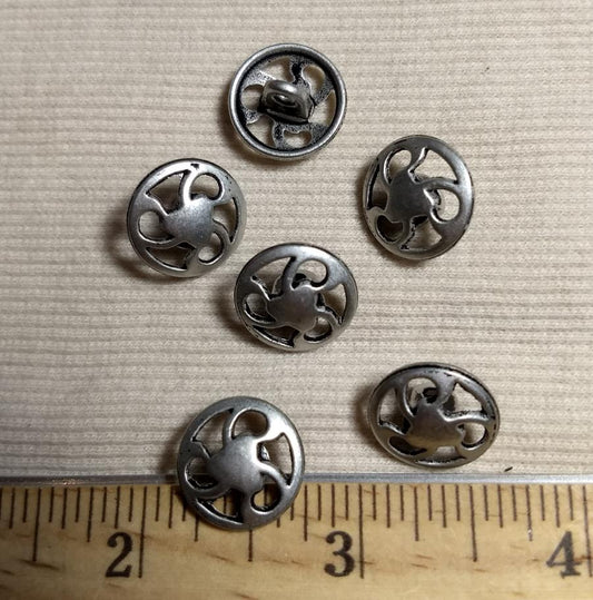 Button #6380 #Shank #Antique-Silver #Rim #Metal #10pc