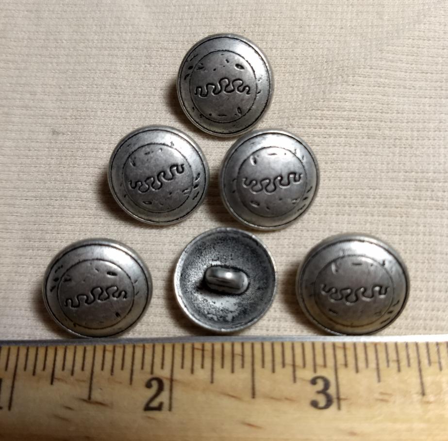 Button #1247 #Shank #Antique-Silver #Rim #Metal #10pc