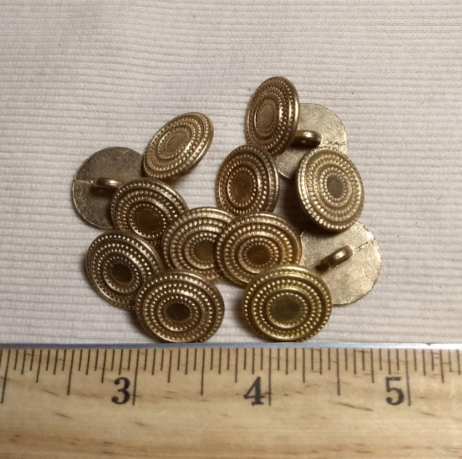 Button #249 #Shank #Antique-Gold #Metal #10pc