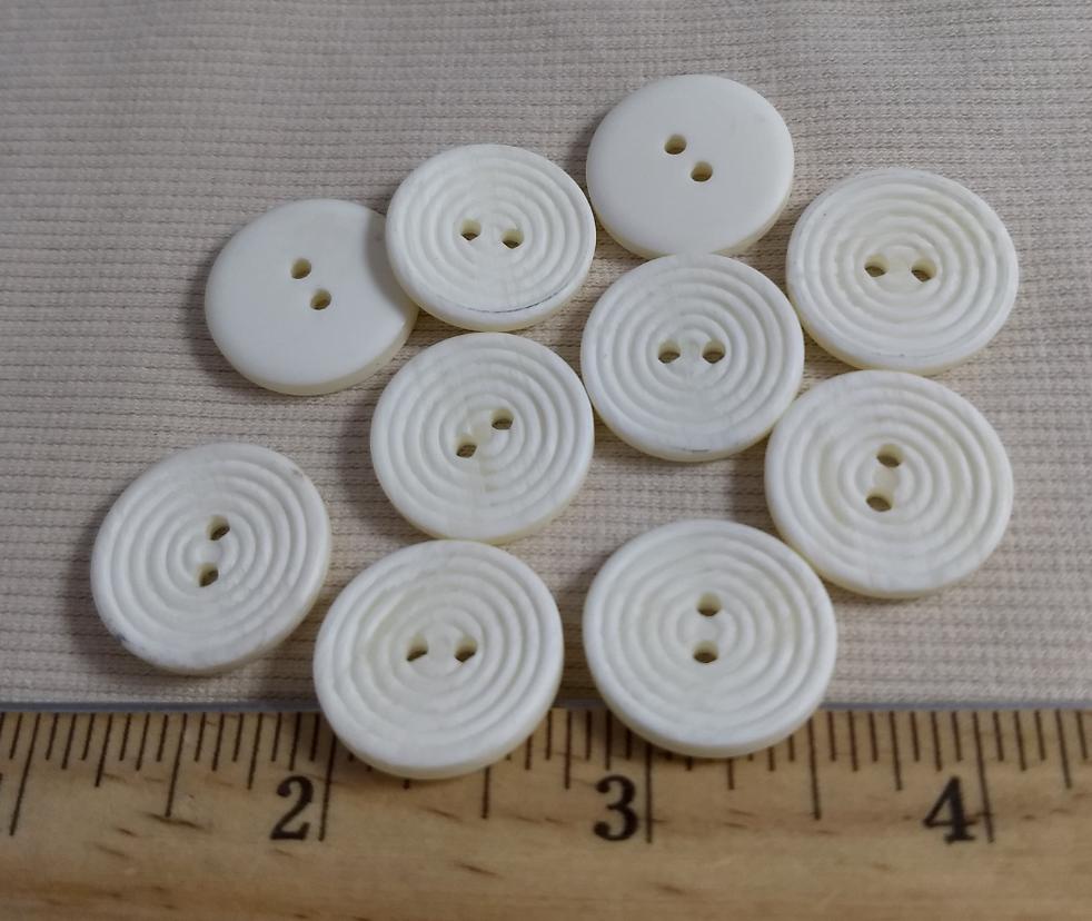 Button #C3037 #2 Hole #White #Polyester #10pc