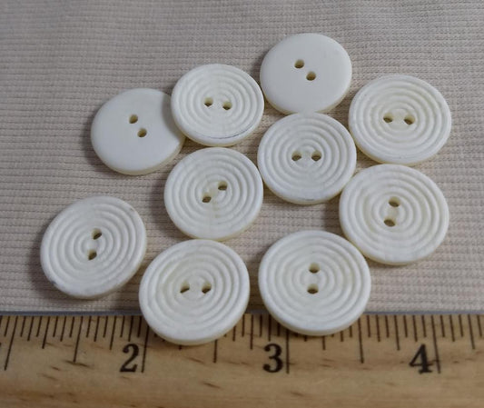 Button #C3037 #2 Hole #White #Polyester #10pc