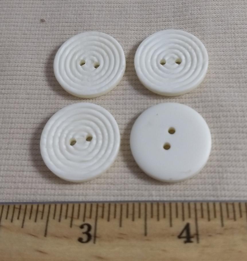 Button #C3037 #2 Hole #White #Polyester #10pc