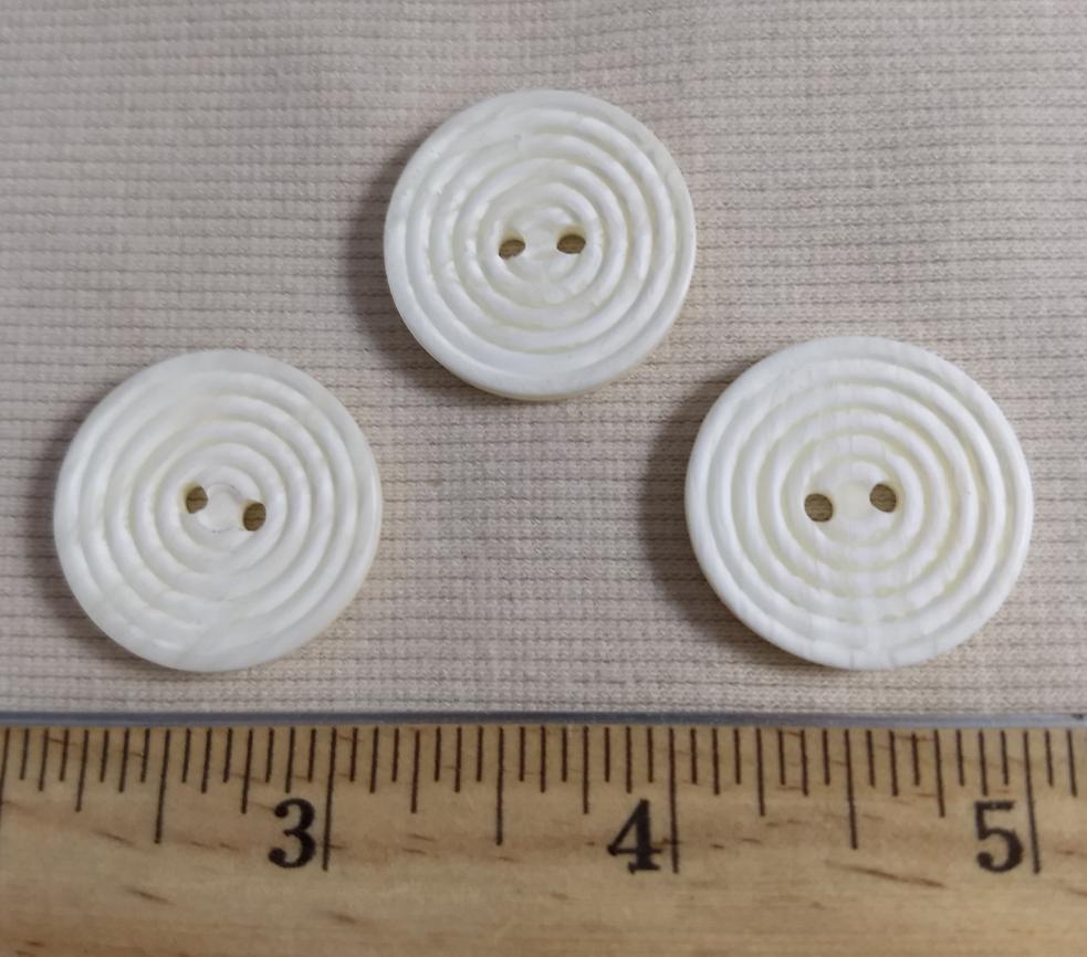 Button #C3037 #2 Hole #White #Polyester #10pc