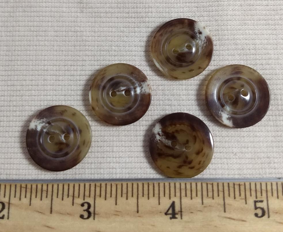 Button #96005-2 #2 Hole #Brown #Rim #Imitation #Horn #Polyester #10pc
