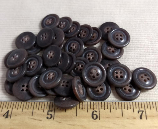 Button #7010 #4 Hole #Brown #Rim #Rod #Imitation #Horn #10pc