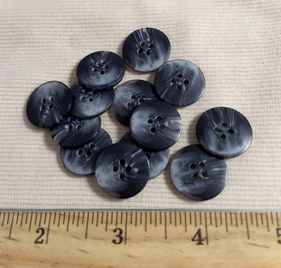 Button #20434 #4 Hole #Grey #Imitation #Horn #Polyester #10pc