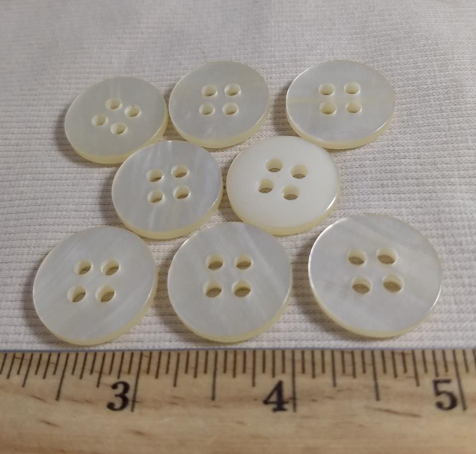 Button #229 #4 Hole #Cream #Polyester #10pc