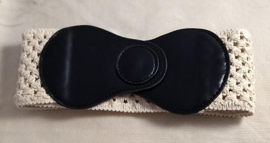 Belt #B0702 #Cream #Stretch #Crochet #PVC #1pc