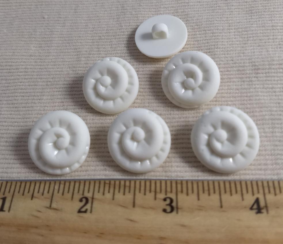 Button #Y1065 #Shank #White #Rim #Nylon #10pc
