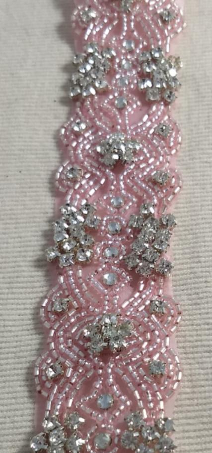 Trimming #9337 #Pink #Bead #Wedding #Rhinestone #1yd
