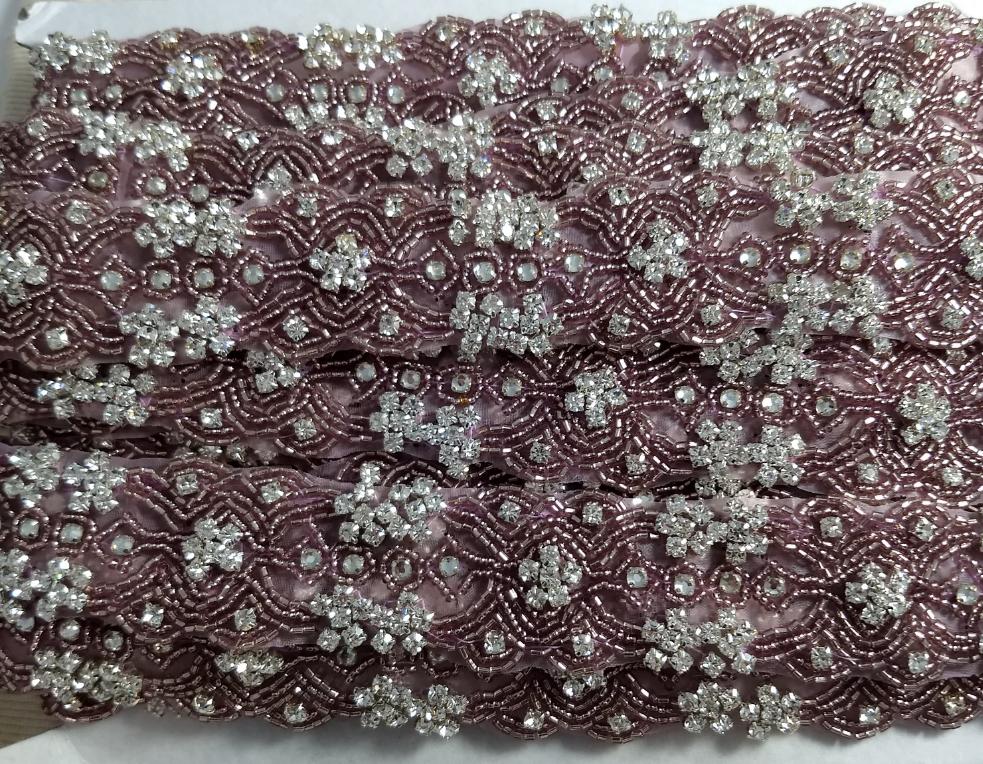 Trimming #9337 #Pink #Wedding #Bead #Belt #1yd
