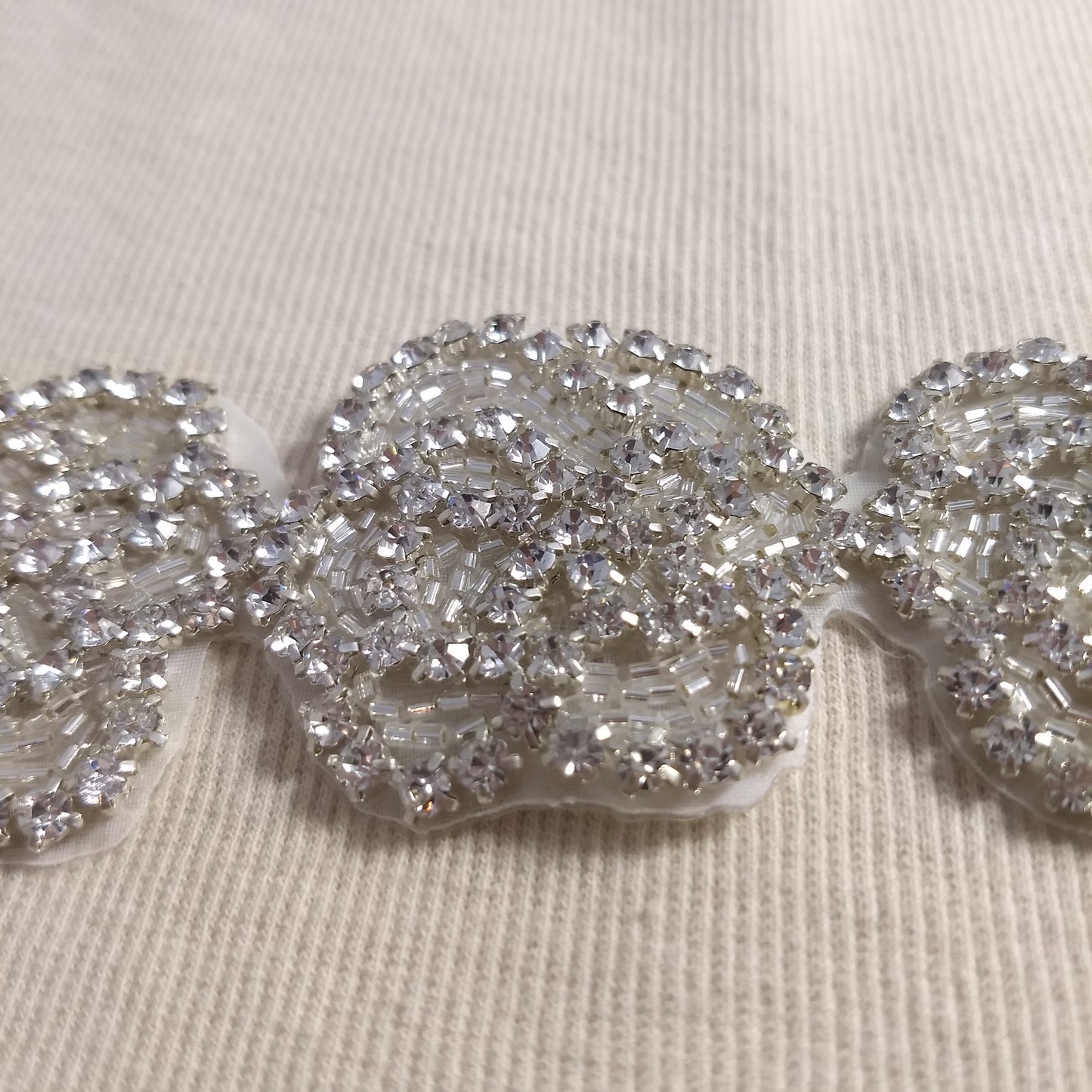 Trimming #Silver #Sequin #Mesh #Wedding #Rhinestone #Bead #1yd