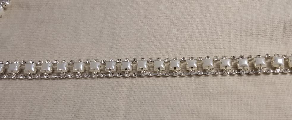 Trimming #Cream #Bead #Rhinestone #1yd