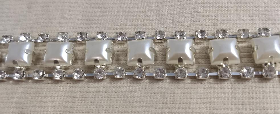 Trimming #Cream #Bead #Rhinestone #1yd