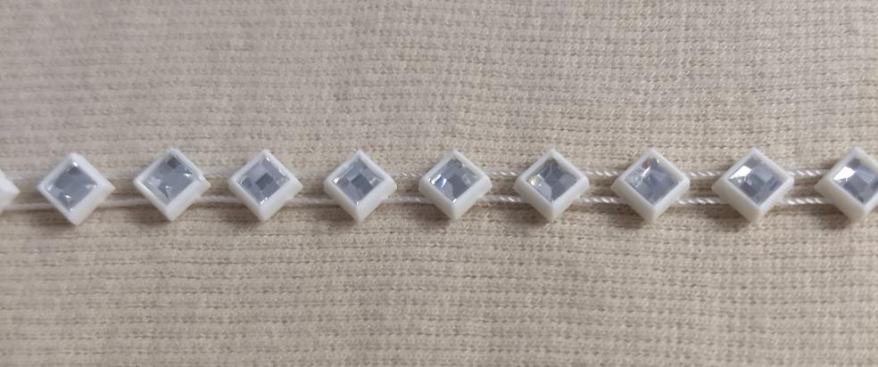 Belt-Band #TP501 #White #Clear #Stones #1-Yard