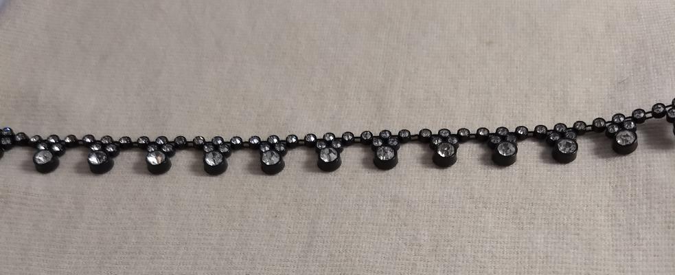 Belt-Band #AC570 #Black #Clear #Acrylic-Stone #1-Yard