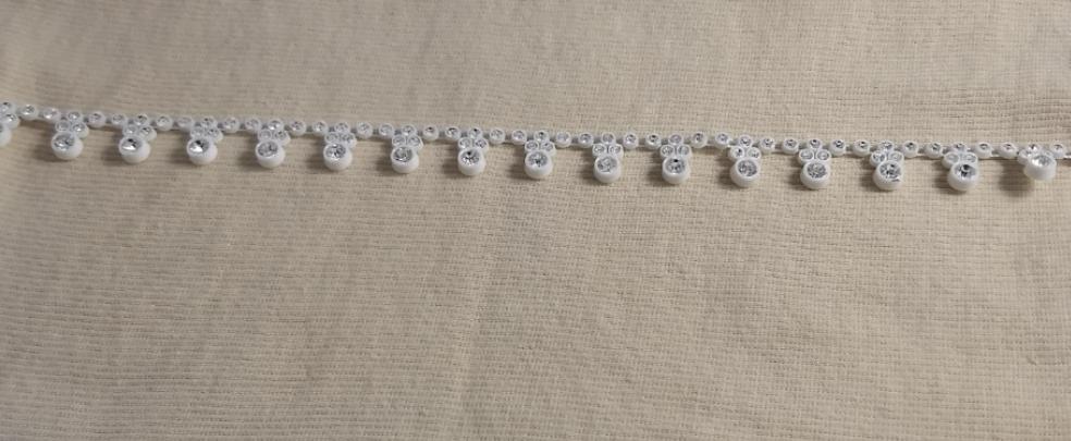 Belt-Band #AC570 #White #Clear #Acrylic-Stone #1-Yard