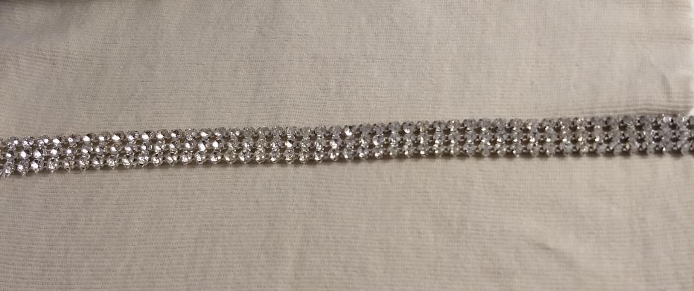 Trimming #7014 #Clear #Three-Row #Rhinestone #Belt-Band #1yd