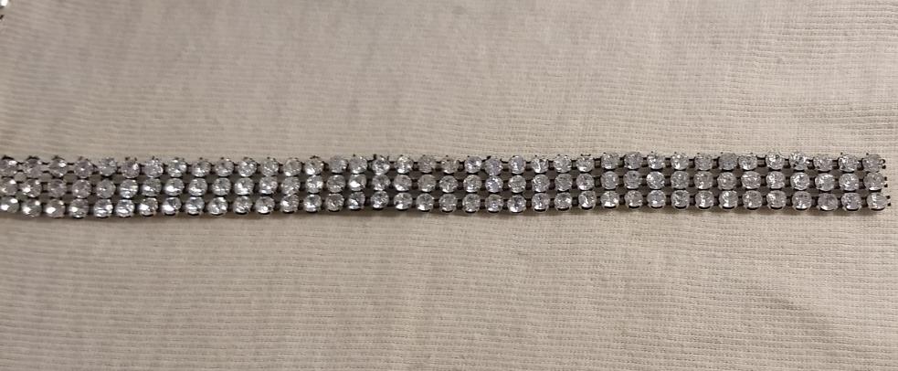 Trimming #7014 #Clear #Three-Row #Rhinestone #1yd