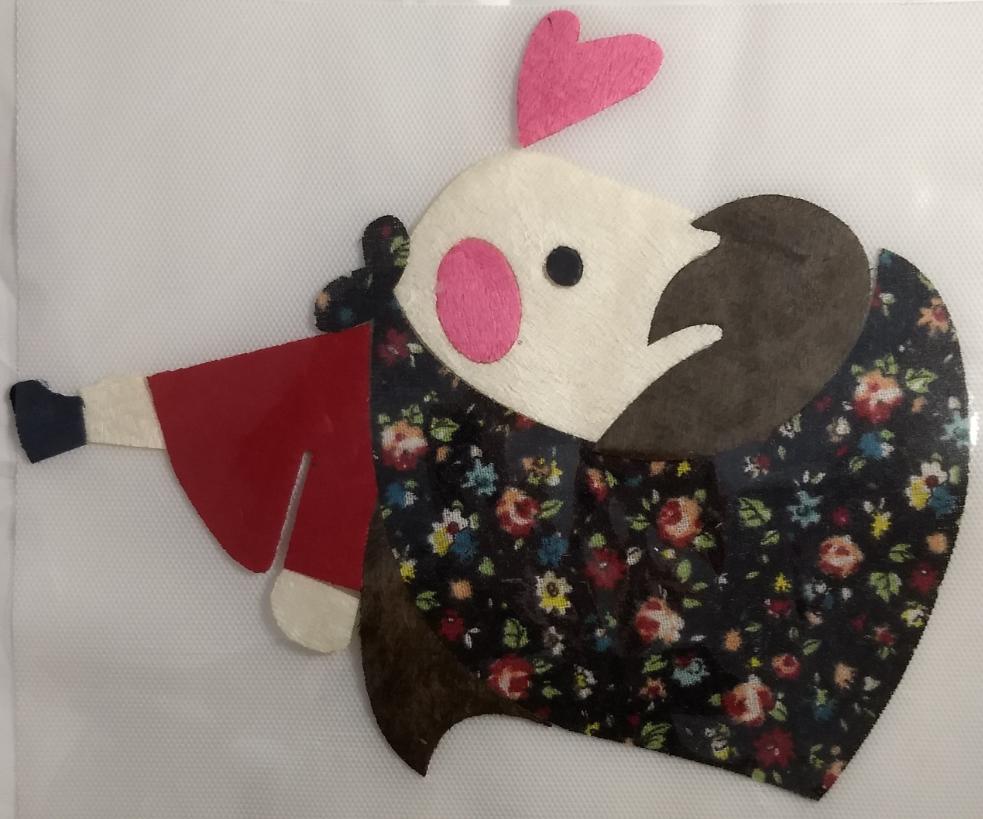 Applique #Piggy #Heat-transfer #Cream #Floral #Patch #1pc