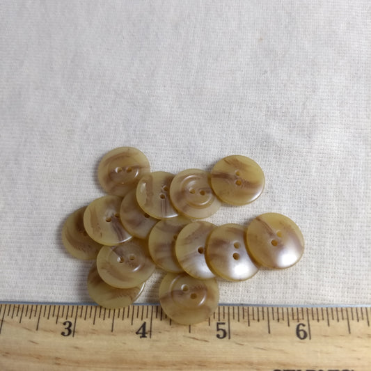 Button #98039-3 #2 Hole #Brown #Imitation #Horn #Polyester #10pc