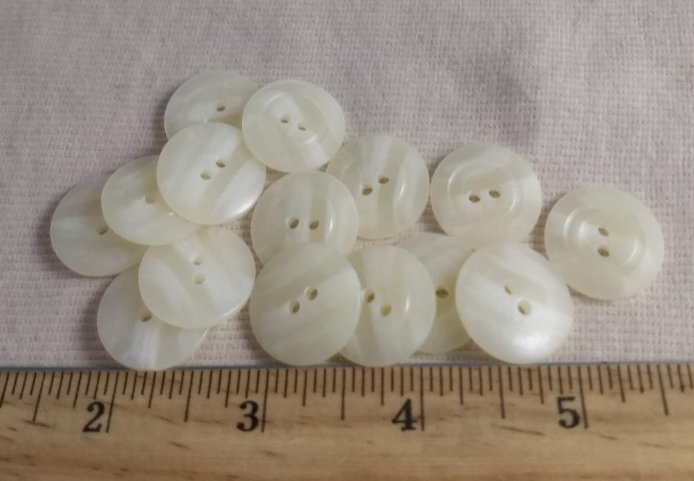 Button #98039-1 #2 Hole #Cream #Imitation #Horn #Polyester #10pc