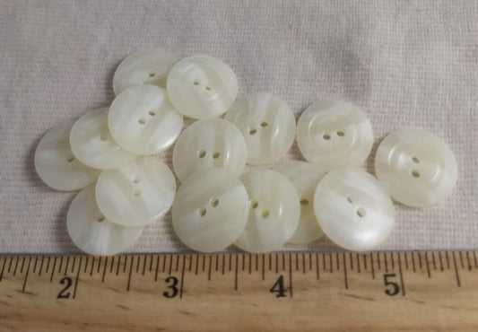 Button #98039-1 #2 Hole #Cream #Imitation #Horn #Polyester #10pc