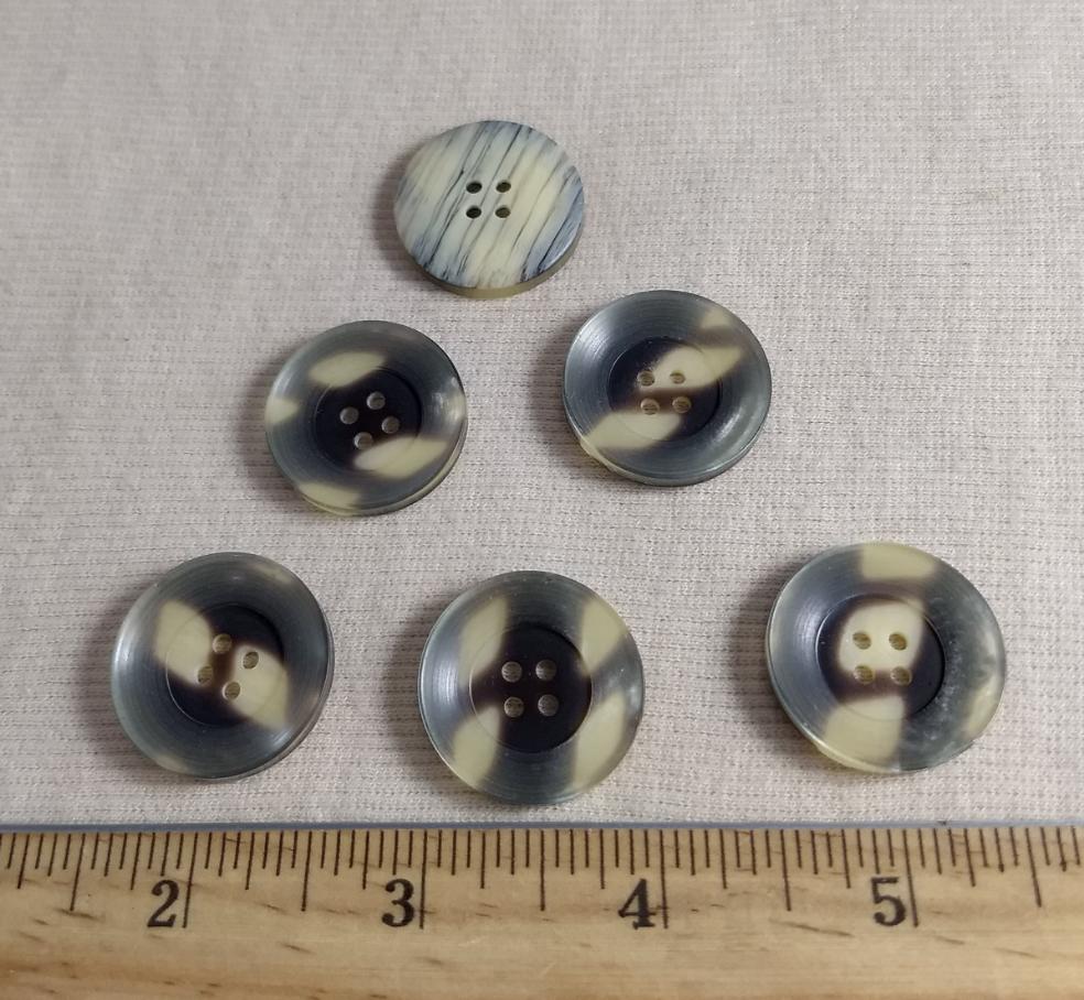Button #P9006 #4 Hole #Multi #Rim #Polyester #10pc