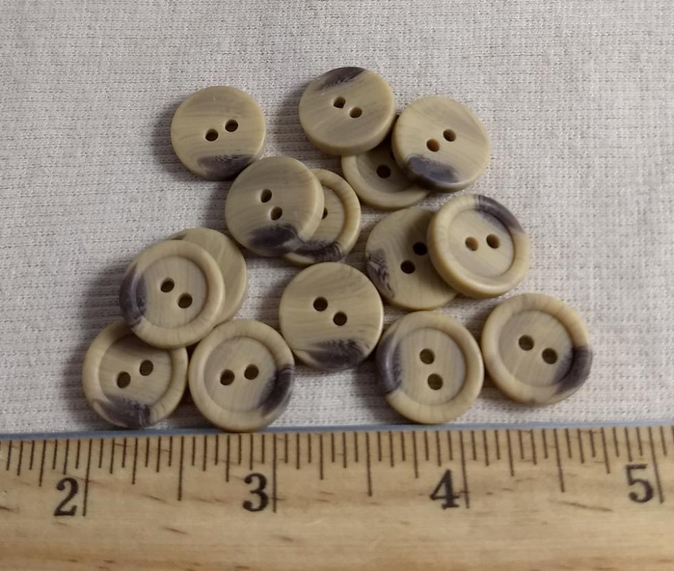 Button #2267 #2 Hole #Cream #Burnt #Imitation #Wood #Rim #10pc