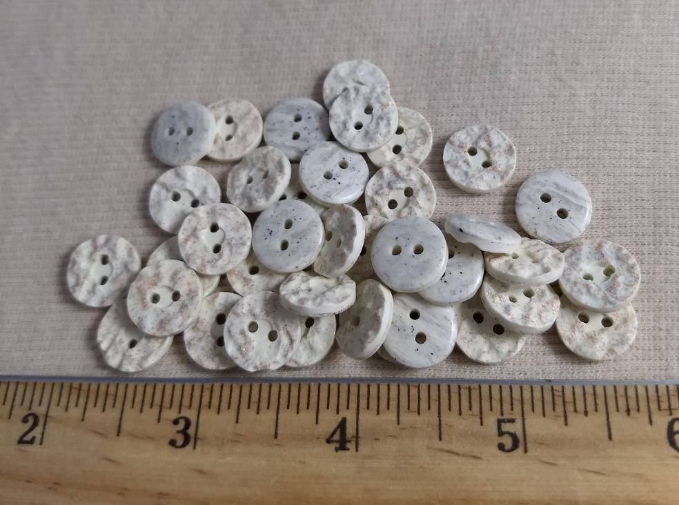Button #95628 #2 Hole #Chalk #White #Abs #10pc