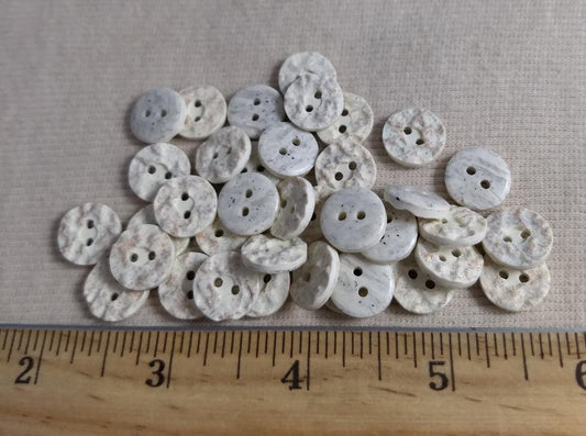 Button #95628 #2 Hole #Chalk #White #Abs #10pc