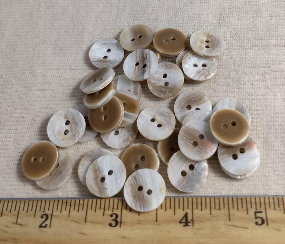 Button #23611 #2 Hole #White #Abs #10pc