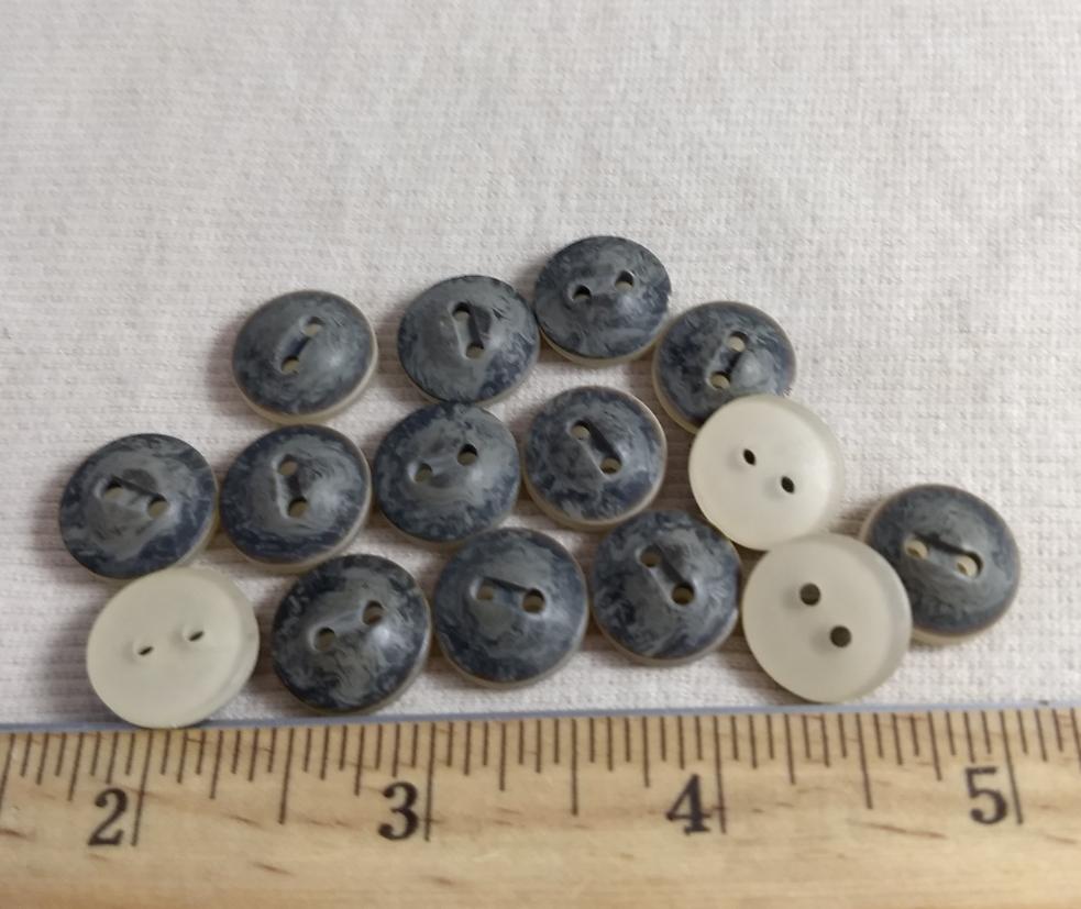 Button #C3007 #2 Hole #Grey #Polyester #10pc