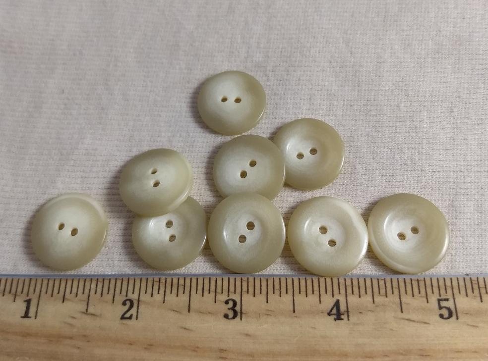 Button #96009-1 #2 Hole #Cream #Rim #Polyester #10pc
