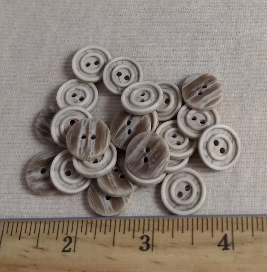Button #94211 #2 Hole #Cream #Rim #Abs #10pc
